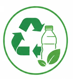 Made from recycled PET bottles with low VOC emissions.