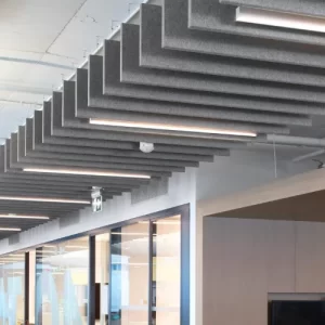 Suspended PET felt acoustic ceiling baffles for open plan offices
