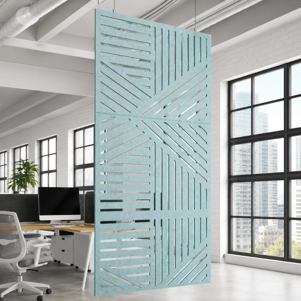 Laser-Cut PET Felt Hanging Screen Acoustic Room Divider for Open-Plan Office