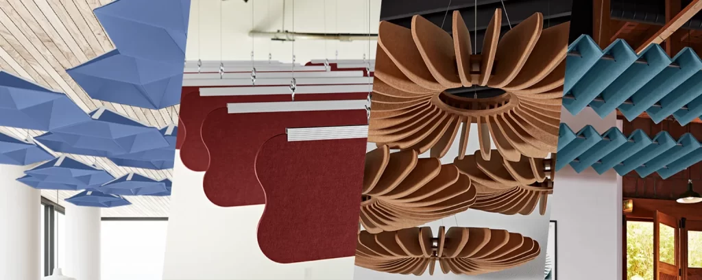 Decorative PET felt acoustic ceiling baffles