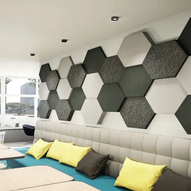 Hexagon decorative PET felt acoustic panels